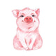 Happy Little Watercolor Piglet Wall Decal