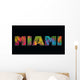 Miami Lettering with Colorful Wall Decal