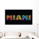 Miami Lettering with Colorful Wall Decal