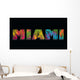 Miami Lettering with Colorful Wall Decal