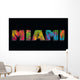 Miami Lettering with Colorful Wall Decal