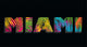 Miami Lettering with Colorful Wall Decal
