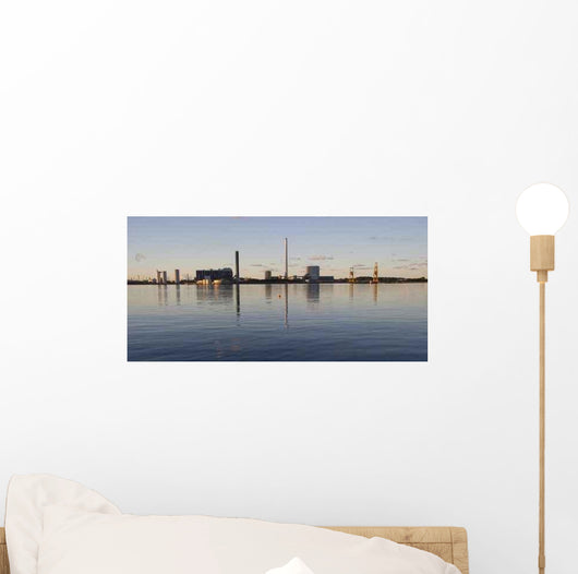 Kalundborg Harbor and Moon Wall Decal