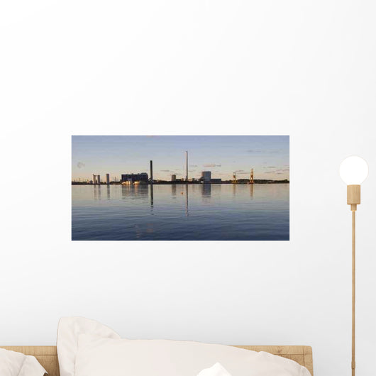 Kalundborg Harbor and Moon Wall Decal