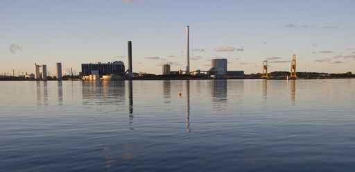 Kalundborg Harbor and Moon Wall Decal