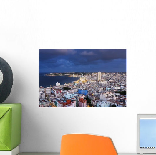 Rooftops City near Ocean Wall Decal