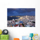 Rooftops City near Ocean Wall Decal