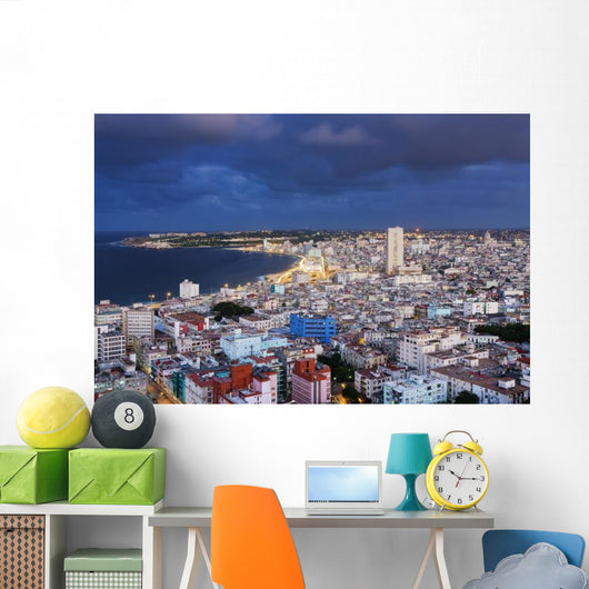 Rooftops City near Ocean Wall Decal