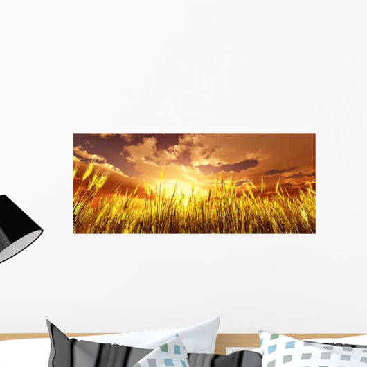 Golden Wheat Field Wall Decal Design 2