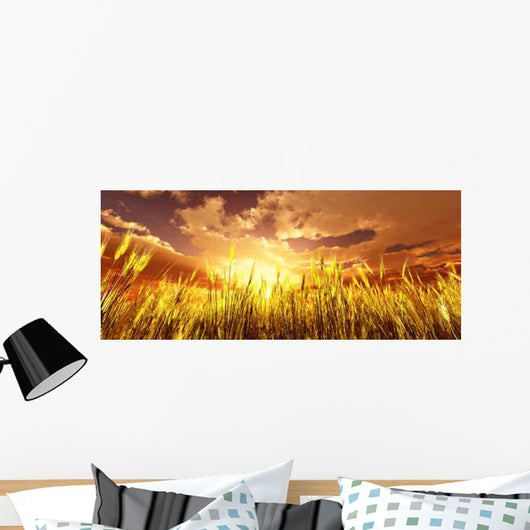 Golden Wheat Field Wall Decal Design 2