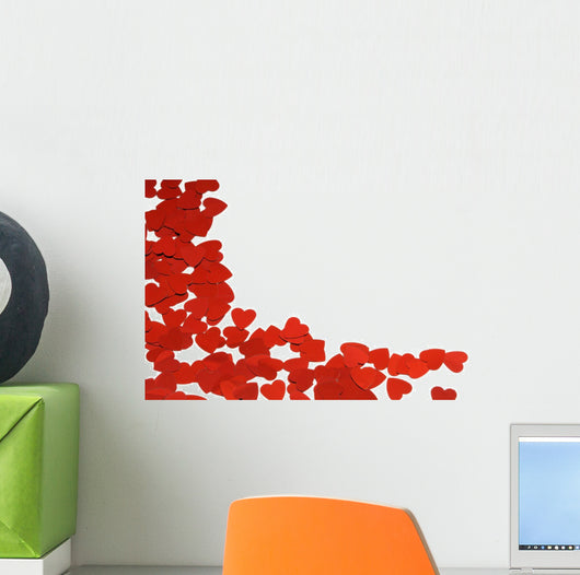Red Hearts Background Wall Decal