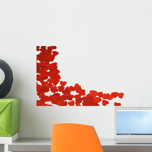 Red Hearts Background Wall Decal