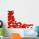 Red Hearts Background Wall Decal