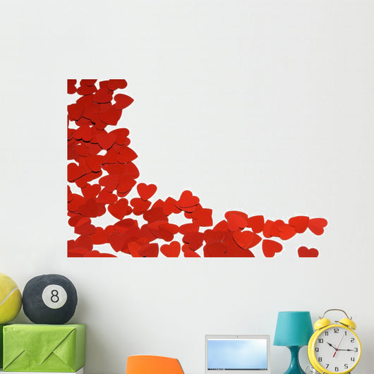 Red Hearts Background Wall Decal