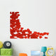 Red Hearts Background Wall Decal