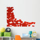 Red Hearts Background Wall Decal