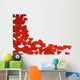 Red Hearts Background Wall Decal