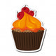flat design decorated cupcake with cherry icon vector illustration Wall Decal