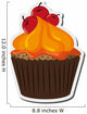 flat design decorated cupcake with cherry icon vector illustration Wall Decal