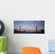 Sunset over Suspension Bridge Wall Decal