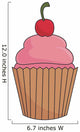 cupcake muffin strawberry dessert bakery cream cherry food vector illustration isolated Wall Decal