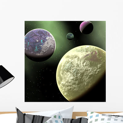 Good Orbit Wall Mural shown on a wall
