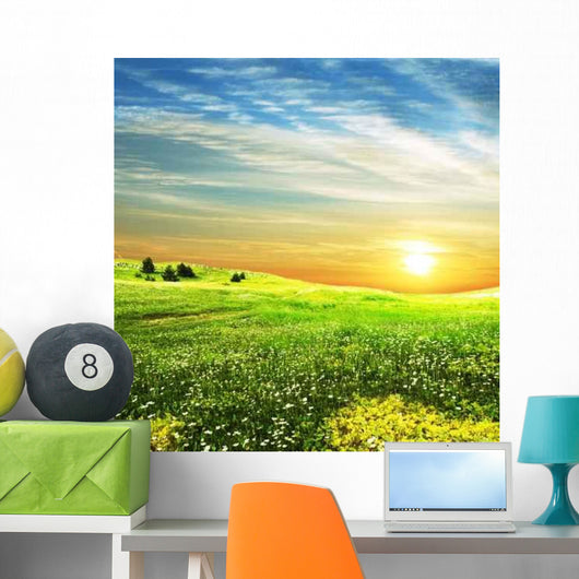 Field Sunset Wall Decal Design 1