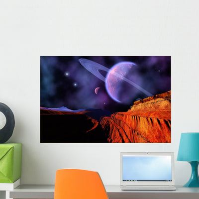 Darklight Nebula Wall Mural shown on a wall