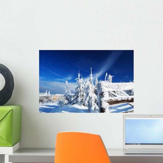 Beautiful Winter Day Mountains Wall Decal