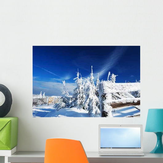 Beautiful Winter Day Mountains Wall Decal