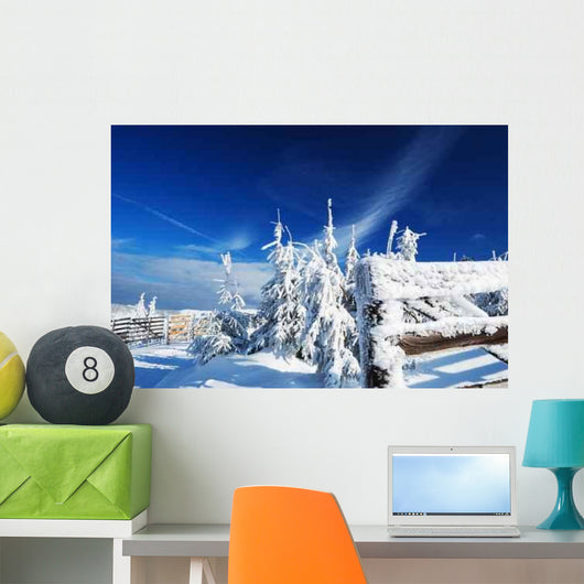 Beautiful Winter Day Mountains Wall Decal