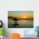 Surfers at sunset Wall Mural