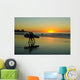 Surfers at sunset Wall Mural
