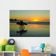 Surfers at sunset Wall Mural