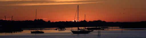 Silhouette Sailboats Sunrise Wall Decal