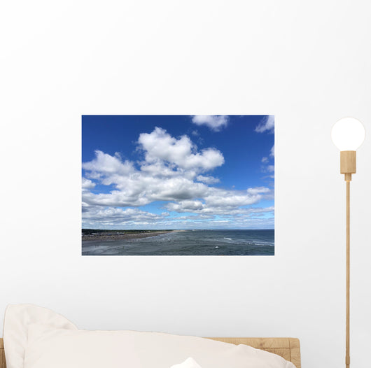 dramatic sky over Ogunquit beach in Maine Wall Mural