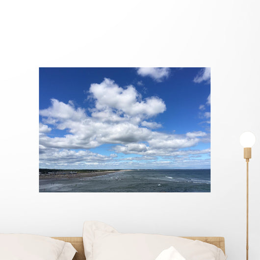 dramatic sky over Ogunquit beach in Maine Wall Mural