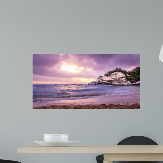Tropical Beach at Sunrise - Tayrona Natural National Park, Colombia Wall Mural