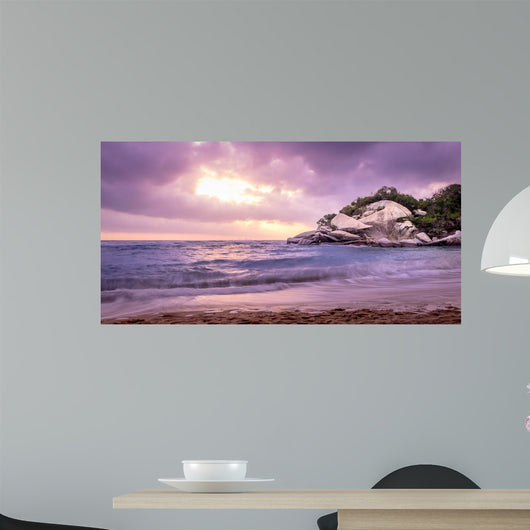 Tropical Beach at Sunrise - Tayrona Natural National Park, Colombia Wall Mural