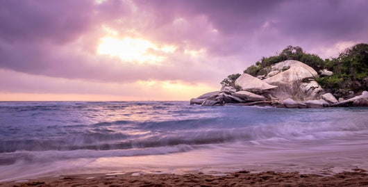 Tropical Beach at Sunrise - Tayrona Natural National Park, Colombia Wall Mural