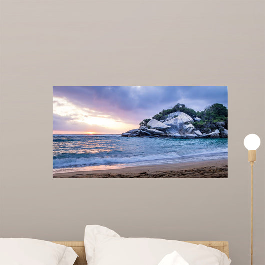 Tropical Beach at Sunrise - Tayrona Natural National Park, Colombia Wall Mural
