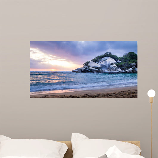 Tropical Beach at Sunrise - Tayrona Natural National Park, Colombia Wall Mural