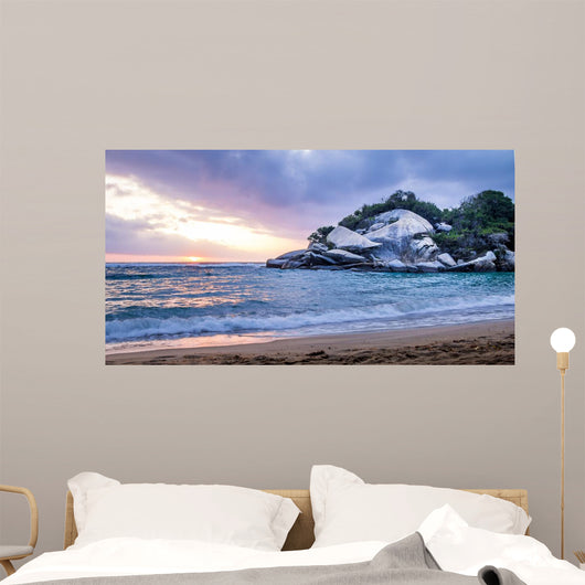 Tropical Beach at Sunrise - Tayrona Natural National Park, Colombia Wall Mural