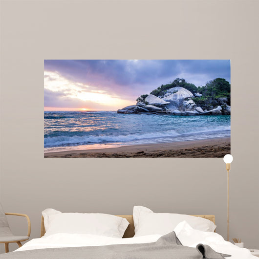 Tropical Beach at Sunrise - Tayrona Natural National Park, Colombia Wall Mural