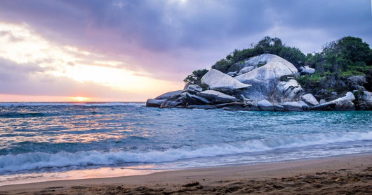 Tropical Beach at Sunrise - Tayrona Natural National Park, Colombia Wall Mural