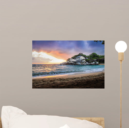 Tropical Beach at Sunrise - Tayrona Natural National Park, Colombia Wall Mural