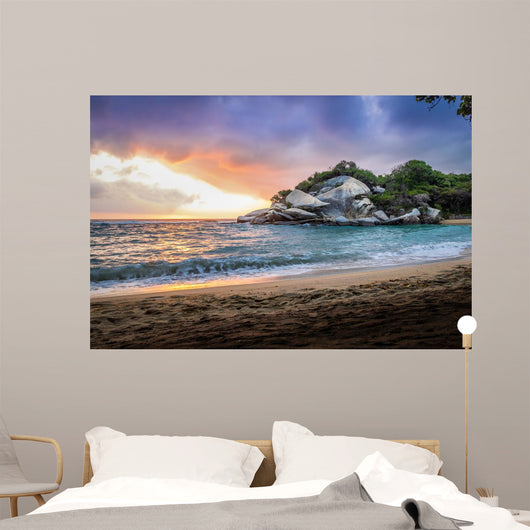 Tropical Beach at Sunrise - Tayrona Natural National Park, Colombia Wall Mural