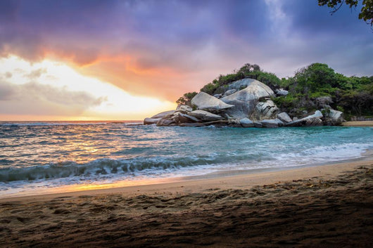 Tropical Beach at Sunrise - Tayrona Natural National Park, Colombia Wall Mural