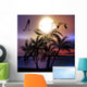 Vector background with palms trees on a tropical theme Wall Mural