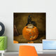 Cat Preparing Halloween Pumpkin Wall Decal